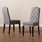 Baxton Studio Dylin Gray Upholstered Button Tufted Wood Dining Chair, PK2 155-9114 - alternate 6